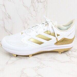 adidas Women's adizero PureHustle 3 Elite Metal Softball Cleats White/Gold 13